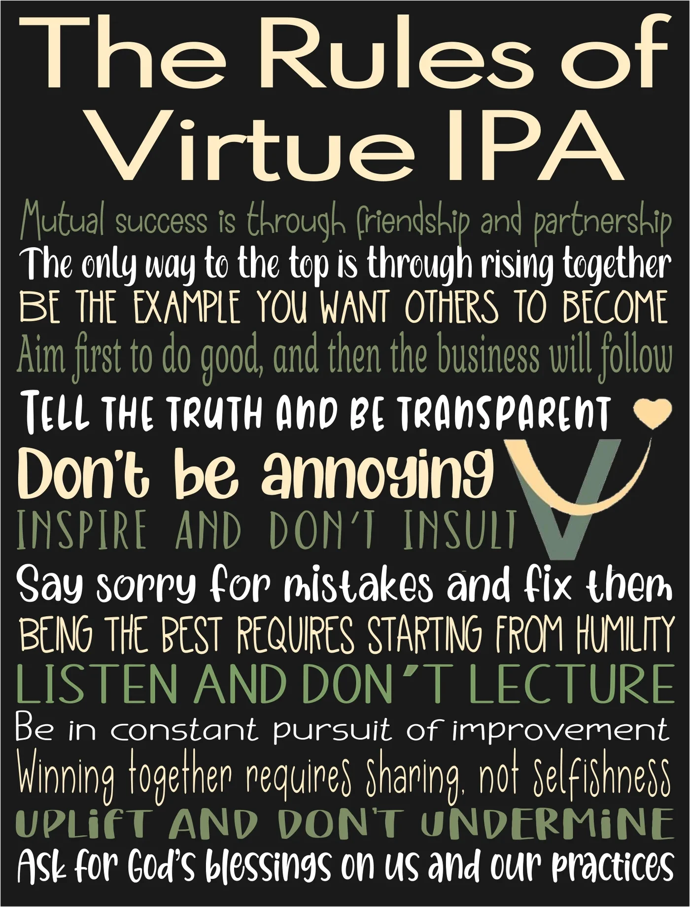 The Rules of Virtue IPA poster